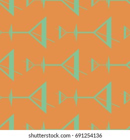 Seamless pattern background with alcohol cocktail drinks of martini, margarita, tequila or vodka.