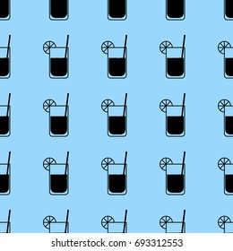 Seamless pattern background with alcohol cocktail drinks vectror