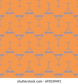 Seamless pattern background with alcohol cocktail drinks of martini, margarita, tequila or vodka.