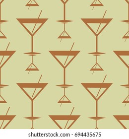 Seamless pattern background with alcohol cocktail drinks of martini, margarita, tequila or vodka.