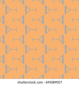 Seamless pattern background with alcohol cocktail drinks of martini, margarita, tequila or vodka.