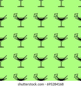 Seamless pattern background with alcohol cocktail drinks vectror