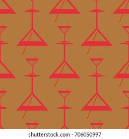 Seamless pattern background with alcohol cocktail drinks of martini, margarita, tequila or vodka.