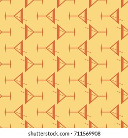 Seamless pattern background with alcohol cocktail drinks of martini, margarita, tequila or vodka.