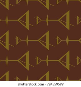 Seamless pattern background with alcohol cocktail drinks of martini, margarita, tequila or vodka.