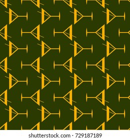 Seamless pattern background with alcohol cocktail drinks of martini, margarita, tequila or vodka.