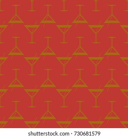 Seamless pattern background with alcohol cocktail drinks of martini, margarita, tequila or vodka.