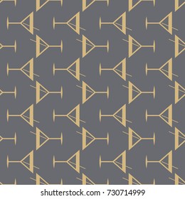 Seamless pattern background with alcohol cocktail drinks of martini, margarita, tequila or vodka.