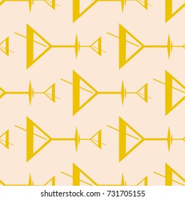 Seamless pattern background with alcohol cocktail drinks of martini, margarita, tequila or vodka.