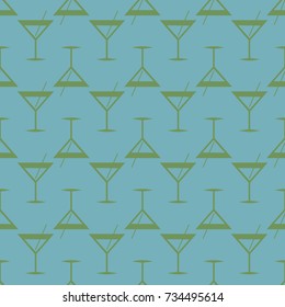 Seamless pattern background with alcohol cocktail drinks of martini, margarita, tequila or vodka.