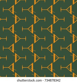 Seamless pattern background with alcohol cocktail drinks of martini, margarita, tequila or vodka.