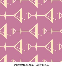 Seamless pattern background with alcohol cocktail drinks of martini, margarita, tequila or vodka.