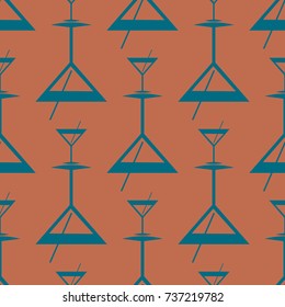 Seamless pattern background with alcohol cocktail drinks of martini, margarita, tequila or vodka.