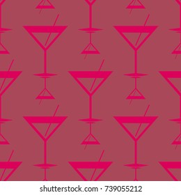 Seamless pattern background with alcohol cocktail drinks of martini, margarita, tequila or vodka.