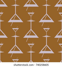 Seamless pattern background with alcohol cocktail drinks of martini, margarita, tequila or vodka.