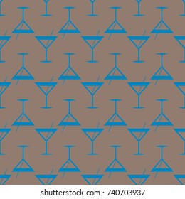Seamless pattern background with alcohol cocktail drinks of martini, margarita, tequila or vodka.