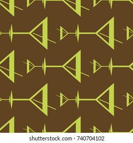 Seamless pattern background with alcohol cocktail drinks of martini, margarita, tequila or vodka.