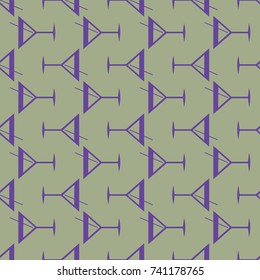 Seamless pattern background with alcohol cocktail drinks of martini, margarita, tequila or vodka.