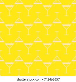 Seamless pattern background with alcohol cocktail drinks of martini, margarita, tequila or vodka.