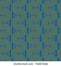 Seamless pattern background with alcohol cocktail drinks of martini, margarita, tequila or vodka.