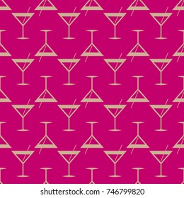 Seamless pattern background with alcohol cocktail drinks of martini, margarita, tequila or vodka.