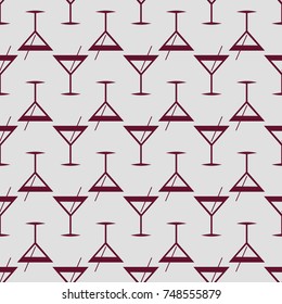 Seamless pattern background with alcohol cocktail drinks of martini, margarita, tequila or vodka.