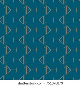 Seamless pattern background with alcohol cocktail drinks of martini, margarita, tequila or vodka.