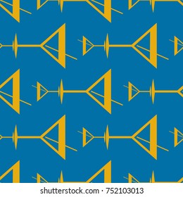 Seamless pattern background with alcohol cocktail drinks of martini, margarita, tequila or vodka.