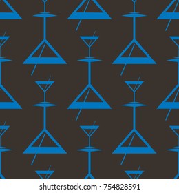 Seamless pattern background with alcohol cocktail drinks of martini, margarita, tequila or vodka.