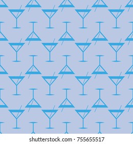 Seamless pattern background with alcohol cocktail drinks of martini, margarita, tequila or vodka.