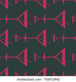 Seamless pattern background with alcohol cocktail drinks of martini, margarita, tequila or vodka.