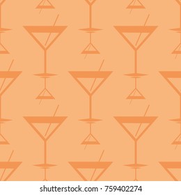 Seamless pattern background with alcohol cocktail drinks of martini, margarita, tequila or vodka.
