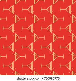 Seamless pattern background with alcohol cocktail drinks of martini, margarita, tequila or vodka.