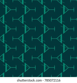 Seamless pattern background with alcohol cocktail drinks of martini, margarita, tequila or vodka.