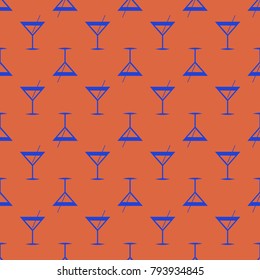 Seamless pattern background with alcohol cocktail drinks of martini, margarita, tequila or vodka.