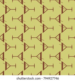 Seamless pattern background with alcohol cocktail drinks of martini, margarita, tequila or vodka.