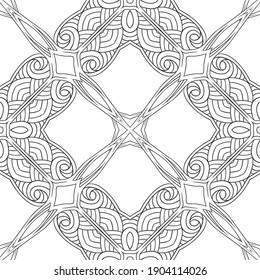 Patrón inmaculado, fondo de estilo Art Nouveau, vintage, antiguo, retro estilo. Ilustración del vector de dibujo manual de contorno