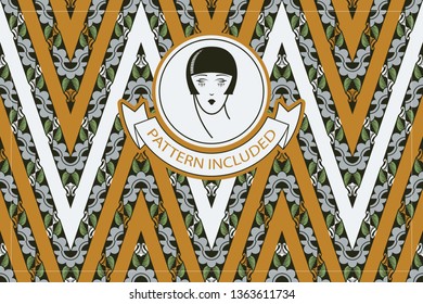 Seamless pattern background. Art-nouveau nature ornament.