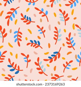 seamless pattern background with autumn branches