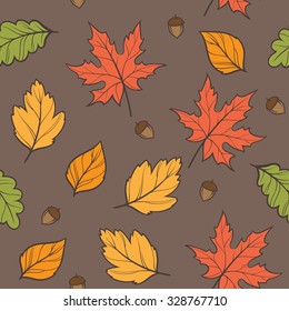 Seamless pattern background autumn leaves