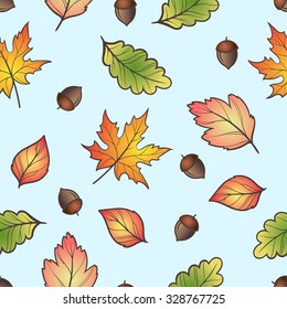 Seamless pattern background autumn leaves