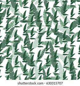 Seamless pattern background with autumn leaves on white. Vector illustration.