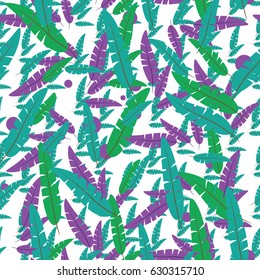 Seamless pattern background with autumn leaves on white. Vector illustration.