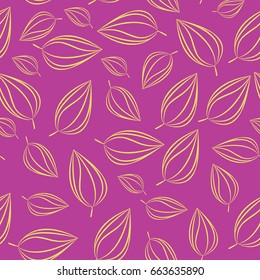 Seamless pattern background with autumn leaves. Vector illustration.
