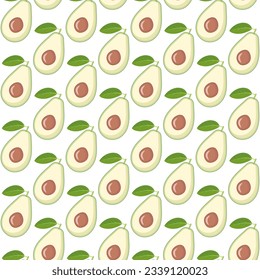 Patrón sin foco, fondo de frutos aguacate sobre un fondo blanco