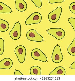 seamless pattern background avocado vector