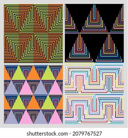 Seamless pattern background backdrop wallpaper geometric vector design triangle color linen lines stripes fabrics tiles wall decorations floor multicolor movement gift wrapping paper apron bedsheet 