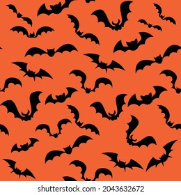 Seamless pattern background of bats devil spooky on  Halloween night.Festival in autumn Ideas ,vector illustration, for wallpaper,fabric,wrapping paper