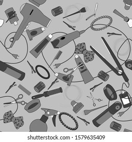 Seamless pattern, background for beauty salon or hairdresser.