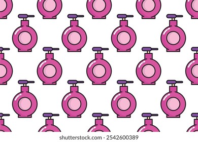 Seamless pattern background with beauty salon equipment icons. Make up icons pattern background template